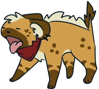 🤢 hiena, ziewanie, zwierzę, kreskówka, słodki, śpiący telegram sticker