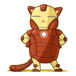 🧠 Iron Man Homem de Ferro, gato, super-herói, armadura, Marvel, história em quadrinhos whatsapp sticker