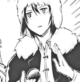 🌟 アニメ, マンガ, ポートレート, 毛皮の帽子, 冬服 telegram sticker
