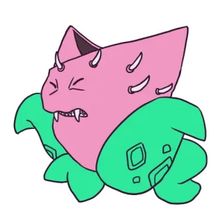 🌷 monstruo, dibujos animados, rosa, verde, personaje, criatura telegram sticker