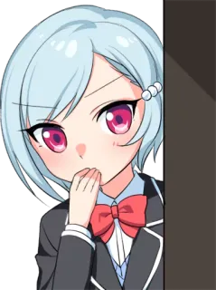 👀 anime meisje, schattig, schooluniform, anime, gluren, verlegen telegram sticker