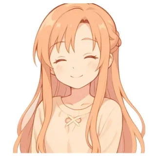 ☺ Asuna Yuuki Sword Art Online Аниме, Женщина, Девушка, Милая, Улыбка, Асуна, Sword Art Online, Аниме девушка whatsapp sticker