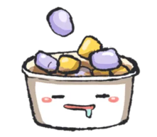 😉 dessert, nourriture, kawaii, sucré, bol whatsapp sticker