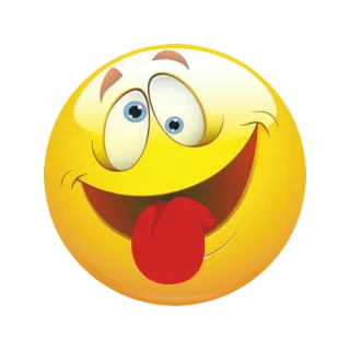 😜 Emoji, Smiley, Faccia, Lingua, Divertente, Giallo, Cartone animato telegram sticker
