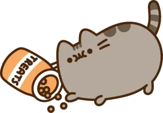 🍽 Pusheen TREATS Katze, Leckerlis, Cartoon, süß, lustig telegram sticker