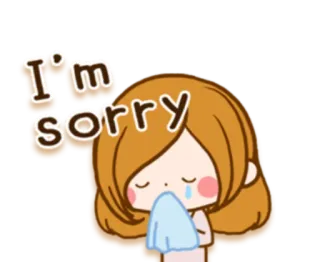 👩‍❤️‍👨 I'm sorry извини, прости, милый, мультфильм, женщина, плачущий telegram sticker