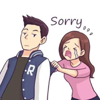😟 Sorry excuus, verdrietig, emotioneel, sorry, stel, cartoon telegram sticker