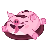 😝 豚, 漫画, 動物, かわいい, 幸せ, 舌 telegram sticker