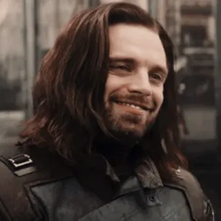 😐 Bucky Barnes Баки Барнс, Зимний Солдат, Marvel, Супергерой, Улыбка, Актер, Персонаж telegram sticker