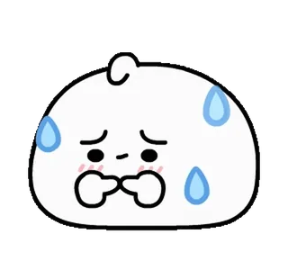 😥 Blob, Sudore, Nervoso, Emoji, Carino, Cartone animato, Ansioso telegram sticker