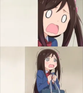 😱 anime, girl, scared, meme, reaction telegram sticker