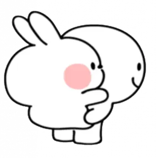 🤗 漫画, ウサギ, ハグ, 友情, かわいい, イラスト telegram sticker