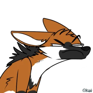 😒 volpe, animale, cartone animato, arrabbiato telegram sticker