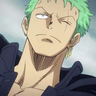 🌽 Zoro One Piece anime, one piece, zoro, roronoa zoro, green hair, pirate telegram sticker