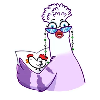😬 голубь, птица, мультик, очки, курица, рисунок telegram sticker