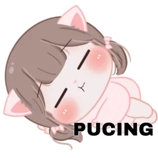 😁 PUCING ง่วง, แมว, การ์ตูน, น่ารัก, อนิเมะ telegram sticker