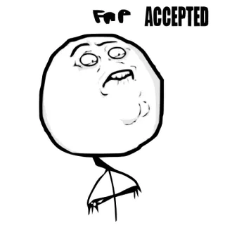 😍 FAP ACCEPTED 밈, 인터넷 밈, Fap, Rage Comic telegram sticker