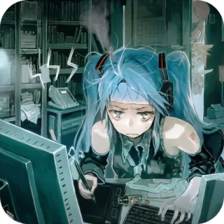😣 Hatsune Miku Vocaloid telegram sticker
