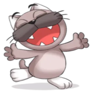 😀 猫, 漫画, 幸せ, 動物, ステッカー, 面白い telegram sticker