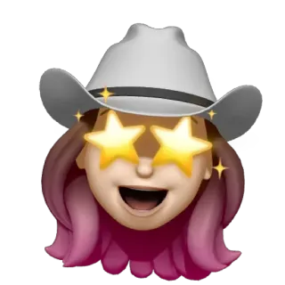 🍧 emoji, cowboy, hat, face, star, sparkles telegram sticker