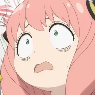 🥜 Anya Forger Spy x Family Anya, Forger, Spy x Family, anime, grappig, uitdrukking, geschrokken telegram sticker