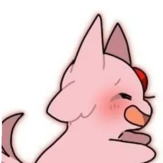 😄 roze, schattig, dier, hond, cartoon, personage telegram sticker