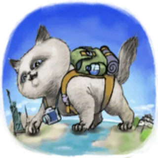 Momo cat @StikerDi telegram stickers