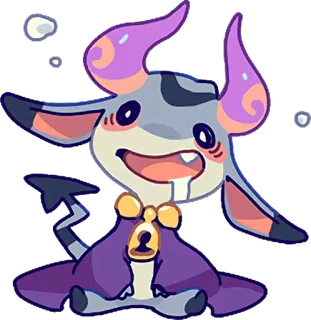 🤤 demon, goat, cartoon, cute, chibi, kawaii, devil, sticker, monster telegram sticker