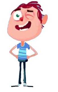 😉 cartoon, personage, knipoog, jongen telegram sticker