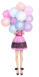 🌈 Ballons, Kleid, Party, Feier, Mädchen, Rosa telegram sticker