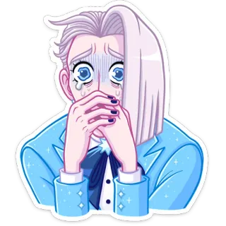 🤭 Anime, Desenho animado, Chorando, Triste, Emocional, Personagem whatsapp sticker