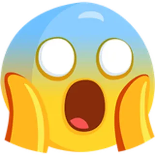 😱 Emoji, Przestraszony, Zszokowany, Strach, Zaskoczenie telegram sticker