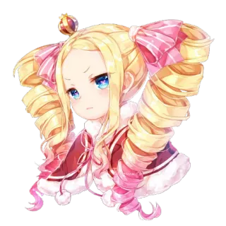 😐 Beatrice Re:Zero anime, girl, cute, blonde, twin tails whatsapp sticker