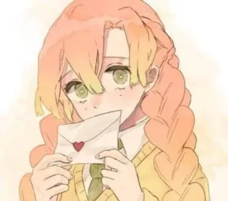 🌷 anime girl, letter, love, heart, cartoon, cute, kawaii telegram sticker