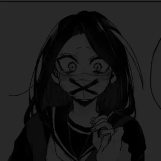🖤 Anime, Garota, Máscara, Uniforme escolar, Silenciada, Restrição telegram sticker