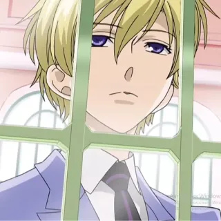 😔 Tamaki Suoh Ouran High School Host Club anime, blondyn, Tamaki, Suoh, Ouran High School Host Club, męski, postać telegram sticker
