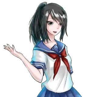 💁‍♀ Ayano Aishi Yandere Simulator Anime, Yandere, écolière, Simulateur, Jeu vidéo telegram sticker