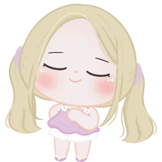 🍬 lindo, kawaii, chibi, dibujos animados, chica, pelo rubio telegram sticker