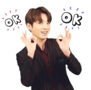 👌 OK OK, agreement, approval, kpop, okay, gesture telegram sticker