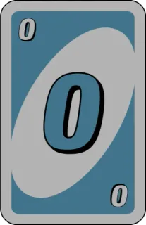 💙 card, uno, blue, zero, number whatsapp sticker