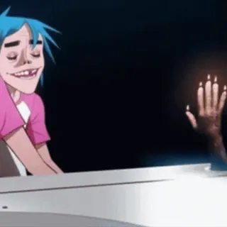 🕯 2-D gorillaz, 2-D, música, banda, dibujos animados, personaje telegram sticker