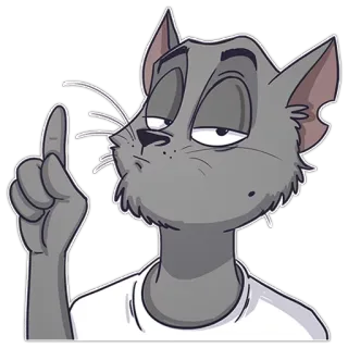 ☝ cat, cartoon, animal, finger, gesture whatsapp sticker