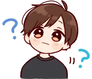 ❓ cartoon, question, boy, anime, confused, thinking telegram sticker