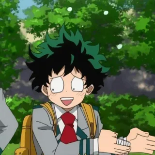 🥦 Izuku Midoriya My Hero Academia 애니메이션, 나의 히어로 아카데미아, 미도리야 이즈쿠, 데쿠 telegram sticker