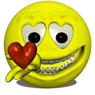 ❤ 笑脸, 表情符号, 爱心, 爱, 黄色, 卡通 telegram sticker
