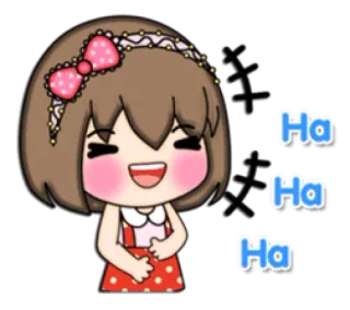 😂 Ha Ha Ha cartoon, laughing, happy, girl, kawaii, smile telegram sticker