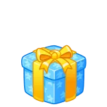 🎁 present, gift, box, ribbon, blue, gold whatsapp sticker