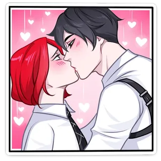 😘 baiser, amour, romance, couple, coeurs, affection, relation telegram sticker