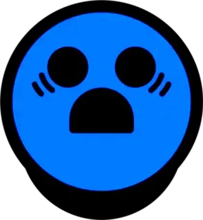 😩 azul, emoji, asustado, impactado, cara whatsapp sticker