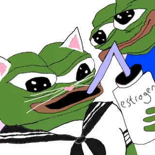 😍 Pepe the Frog estrogen meme, pepe, frog, estrogen telegram sticker
